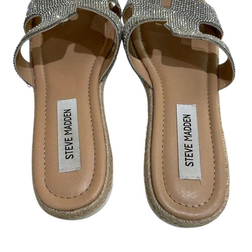 Steve Madden HAYDN Rhinestone Ignited Sandal SZ 7.5 Silver